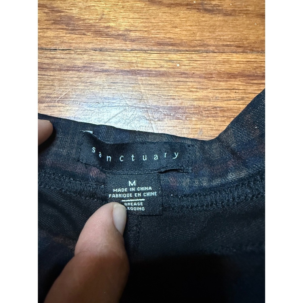 Sanctuary Grease Leggings Womens Medium Blue Grey Plaid Pull On Skinny Pants - Picture 3 of 8